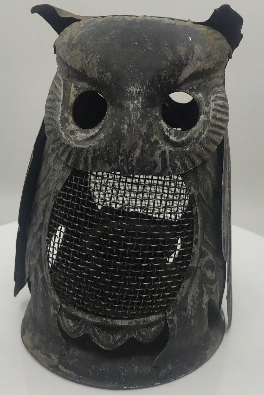 VINTAGE OWL IRON METAL  LANTERN/CANDLE VOTIVE TEALIGHT HOLDER