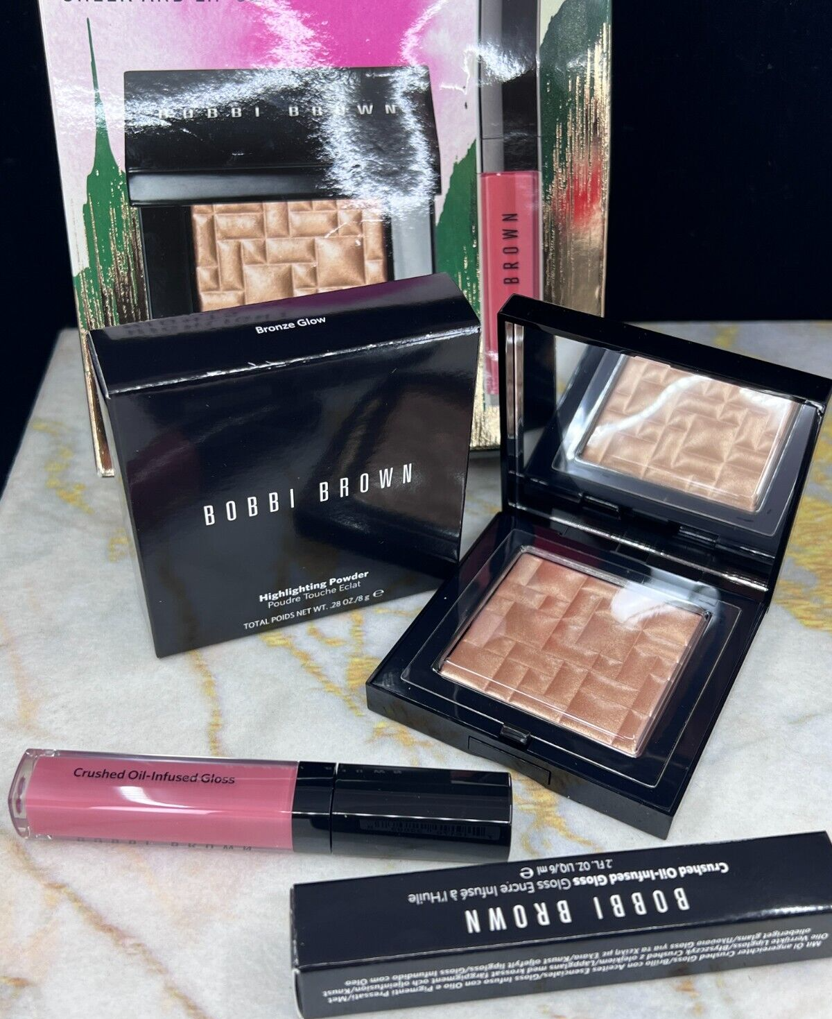 Bobbi Brown Highlight Nights Cheek And Lip Set-(NIB)