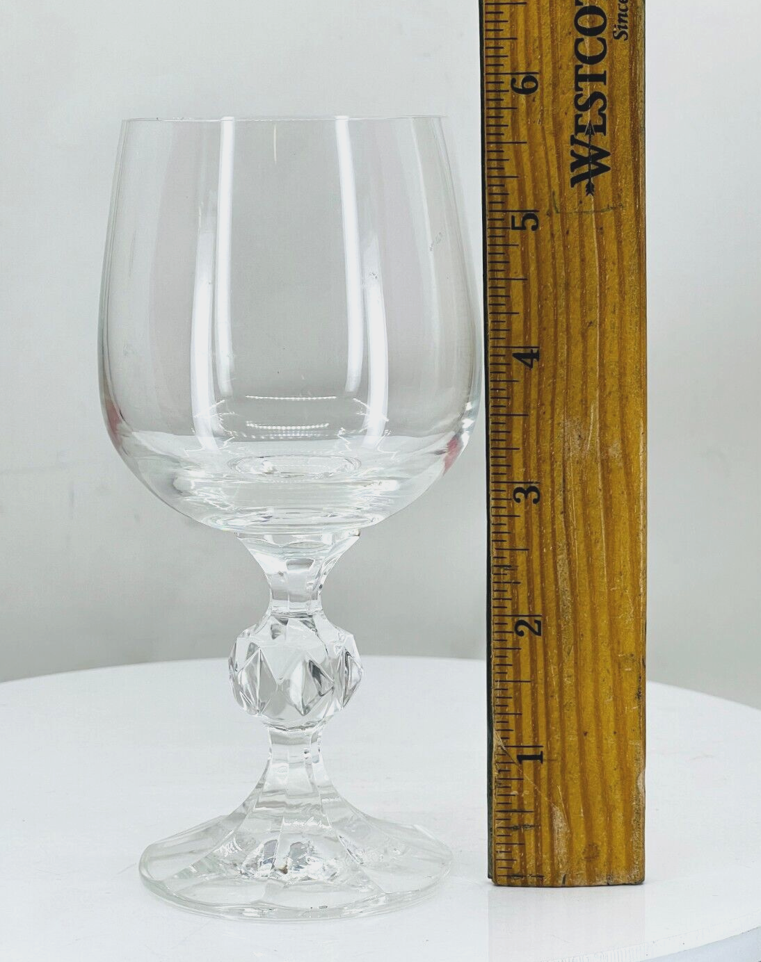 Crystal Cut Ball Wine Glass- (New)-Boxless