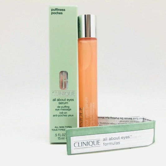 Clinique All About Eyes Serum De-puffing Eye Massage - 0.5 oz/15 ml - NIB