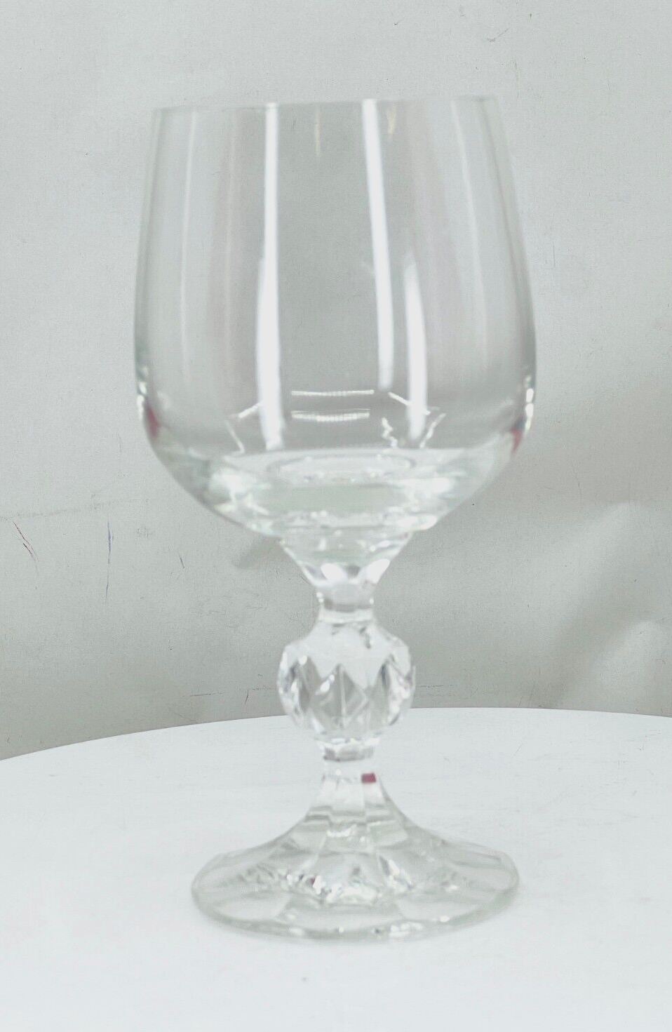 Crystal Cut Ball Wine Glass- (New)-Boxless