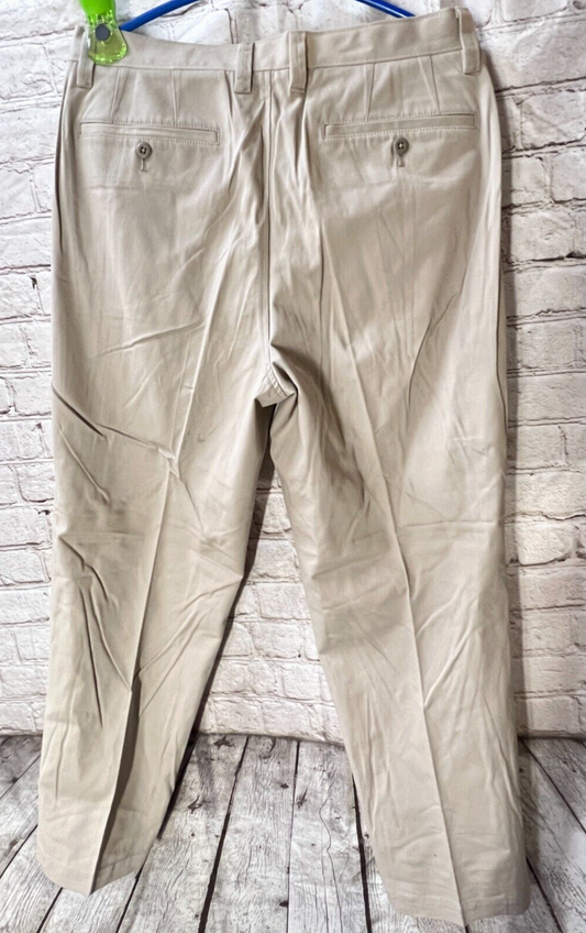 Beige Plain Straight Men Pants- (New)