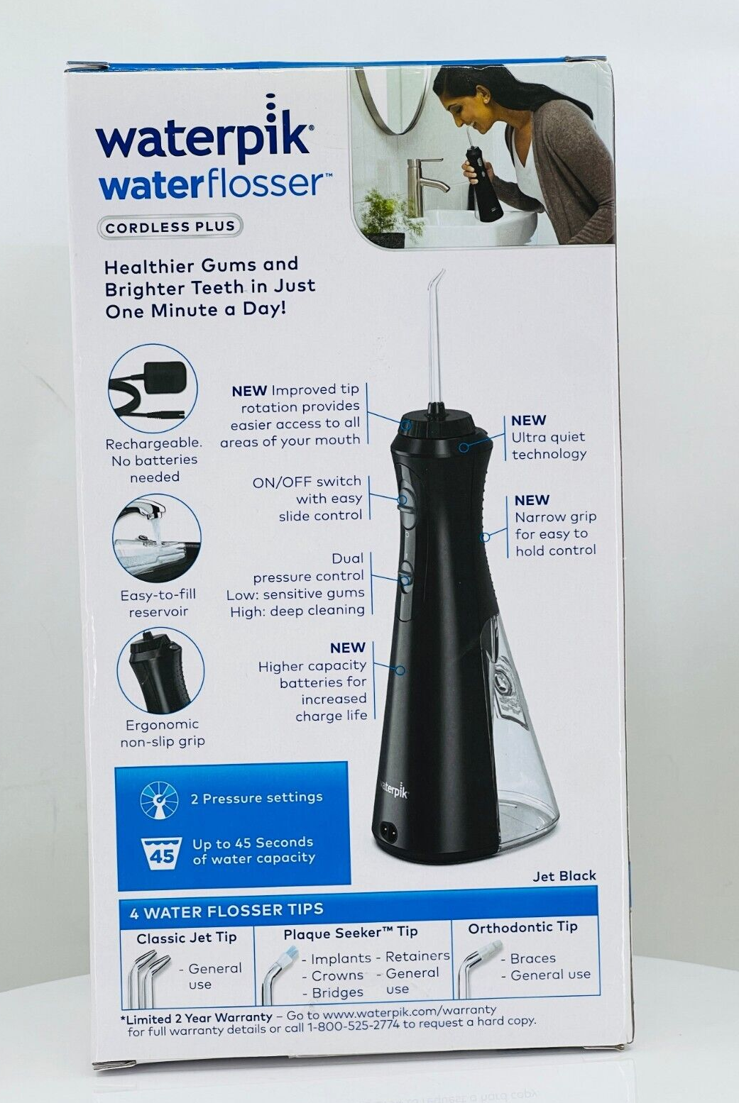 Waterpik Waterflosser Cordless Plus Convenience Jet Black (NIB)