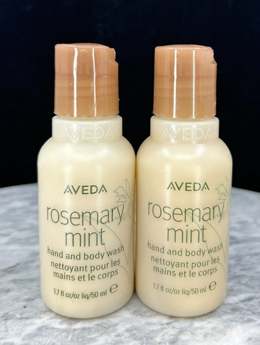 Aveda Rosemary Mint Hand and Body Wash - 1.7oz/50mL - BOXLESS (LOT OF 2)