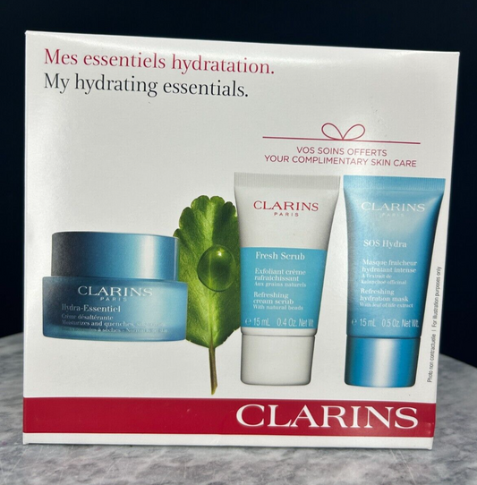 Clarins My Hydration Essentials  Normal To dry Skin 3pcs SET- NEW IN BOX