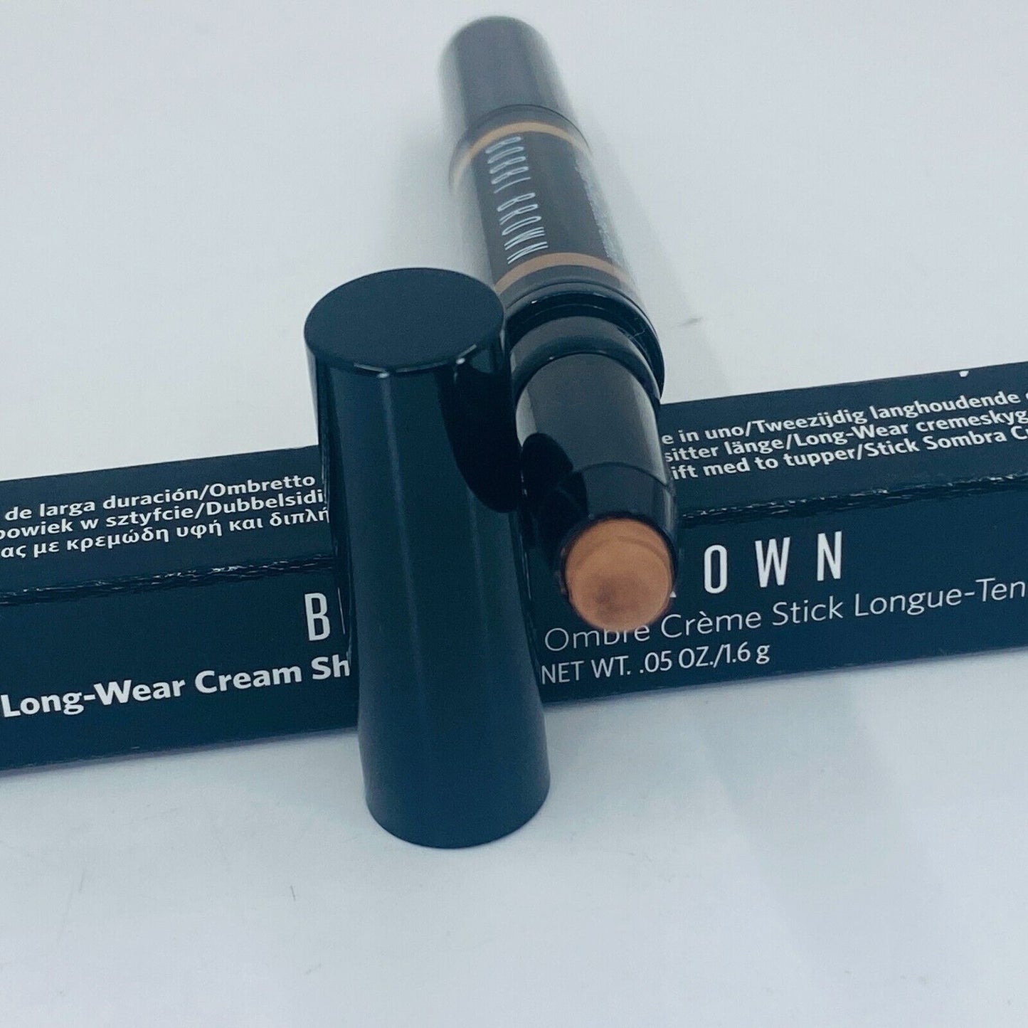 BOBBI BROWN DUAL ENDED LONG WEAR CREAM SHADOW STICK - 0.05oz #peach mimosa/Taupe