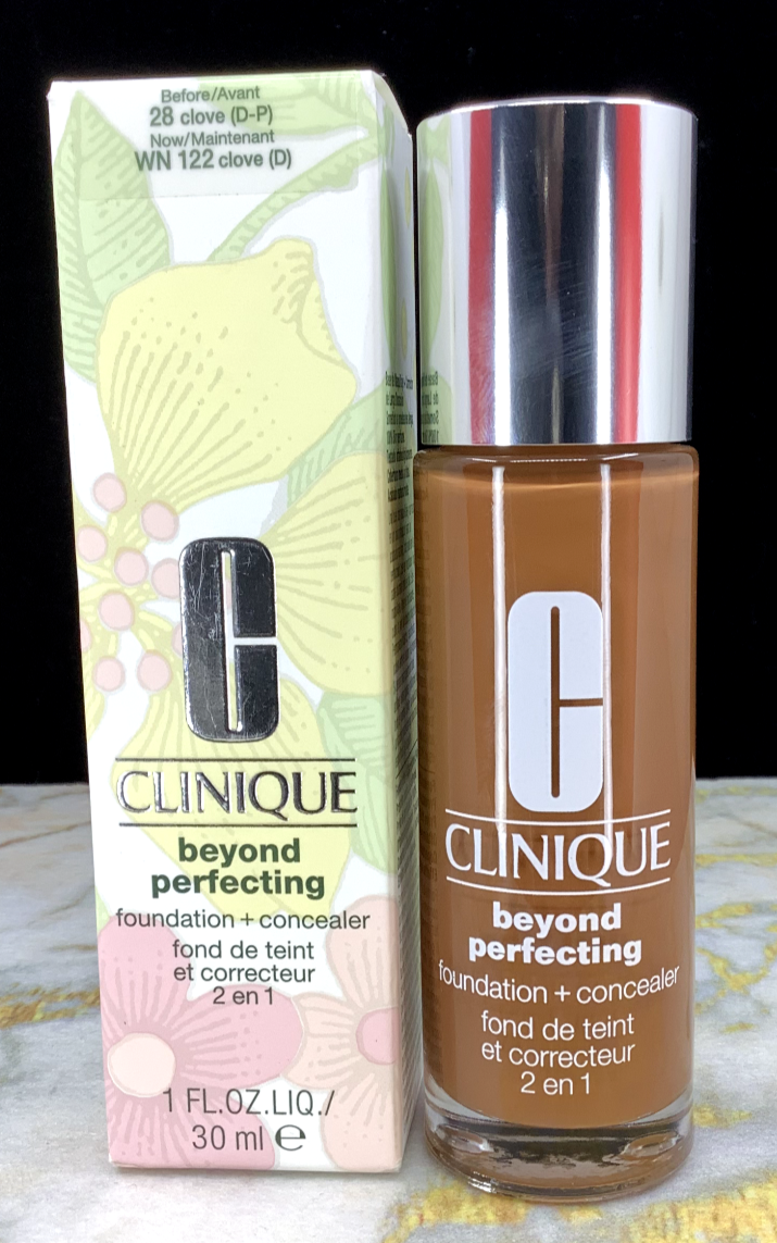 CLINIQUE BEYOND PERFECTING FOUNDATION + CONCEALER 2 EN 1 WN 122 CLOVE (D) 1 oz