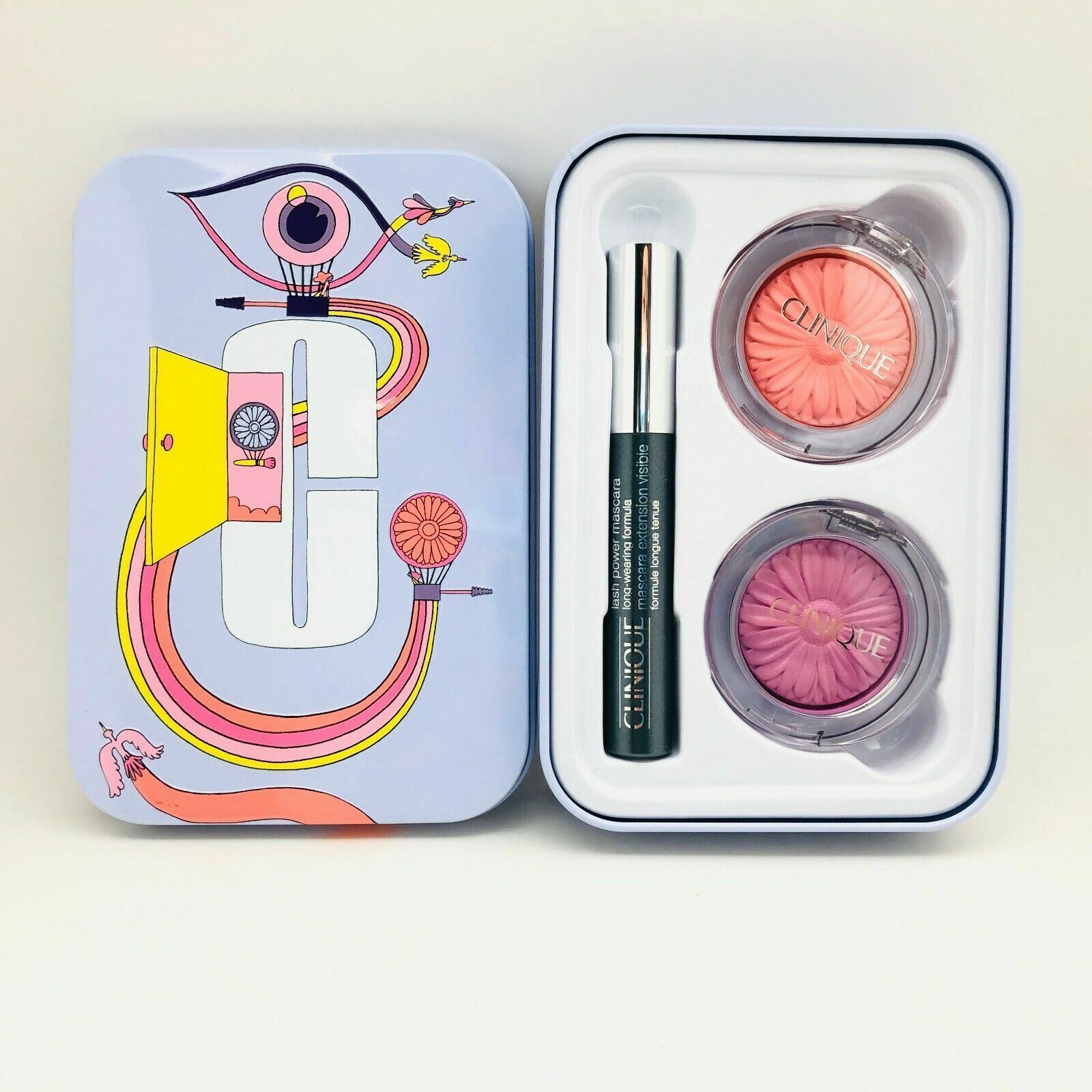 CLINIQUE JET SET EYES AND CHEEK LIMITED EDITION TRAVEL EXCLUSIVE 2 BLUSH+MASCARA