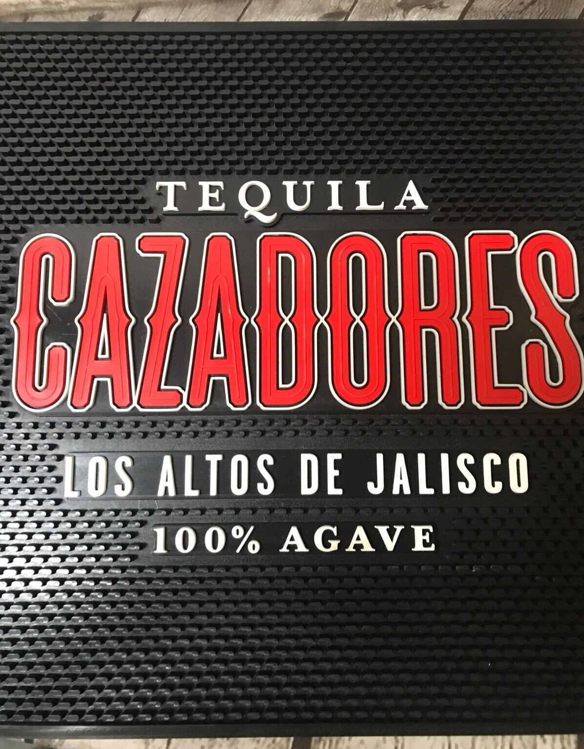 Cazadores Tequila Rubber Bar Mat - Red/Black - 17"X17"- NEW