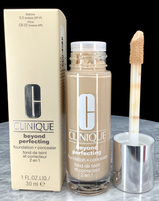 CLINIQUE BEYOND PERFECTING FOUNDATION + CONCEALER 2 EN 1 CN 02 BREEZE (VF) 1 OZ